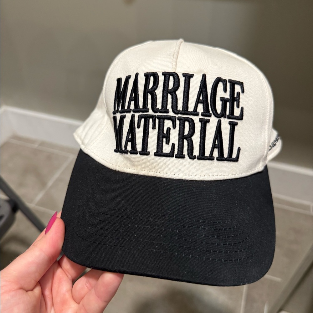 Black and White Marriage Material Cap